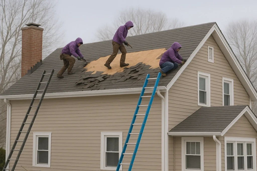 roof replacement during new jersey winter