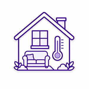 Consistent indoor temperature window icon for Morris County NJ home comfort