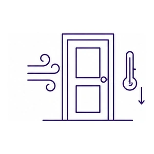 Prevent drafts and energy loss icon for properly installed doors in Morris County NJ