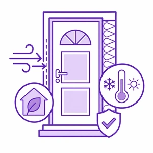 Door energy efficiency and insulation icon for Morris County NJ homes