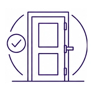 Proper door fit and function icon by Morris County Roofing