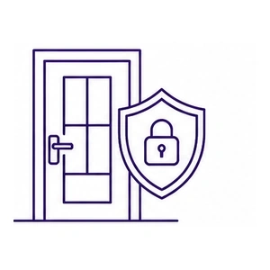 Door security and protection barrier icon for Morris County NJ homes