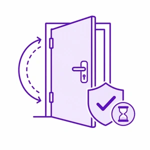 Smooth door operation and long-term reliability icon by Morris County Roofing