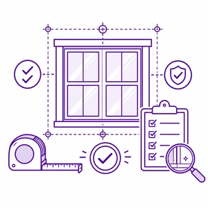 Double-checked accuracy icon for new construction window measurements in Morris County NJ