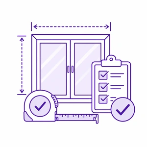 Double-checked replacement window measurements icon by Morris County Roofing