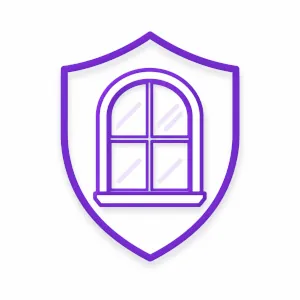 Window shield icon representing durable window protection in Morris County NJ