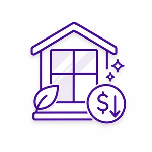 Energy efficient ProVia windows utility savings icon for Morris County NJ homes