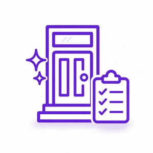 Final door installation inspection and cleanup icon for Morris County NJ homeowners