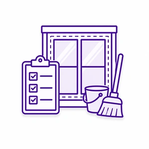 Final window inspection and cleanup icon for Morris County NJ installation services