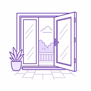 Hinged patio doors installation icon for Morris County NJ homes