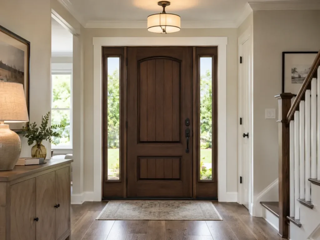 nterior view of entry door providing natural light and improved comfort
