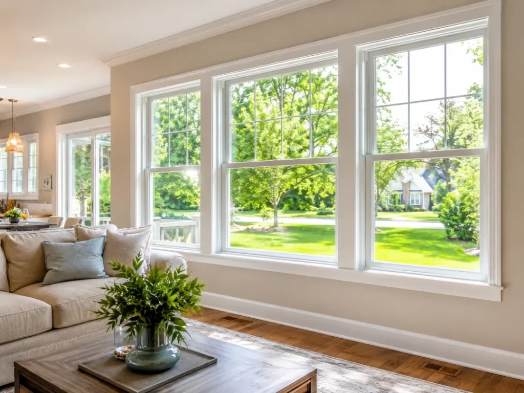 Interior view of installed windows providing natural light and improved energy efficiency