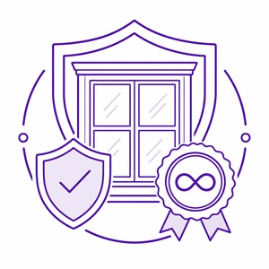 Lifetime warranty options icon for new construction windows by MOCO Roofing