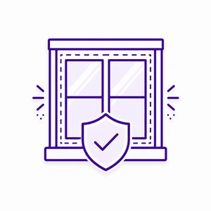 Durable window shield icon representing long-lasting window performance in Morris County NJ