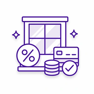 Low APR ProVia window financing icon for Morris County NJ exterior projects
