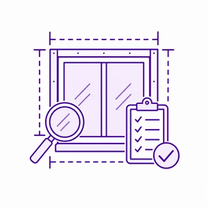 Quality assurance inspection icon for new construction windows in Morris County NJ