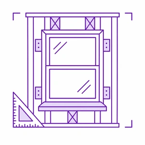 New construction window structural fit icon for Morris County NJ home building projects