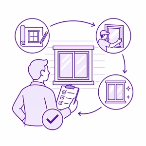 Owner involvement icon for replacement window projects by Morris County Roofing