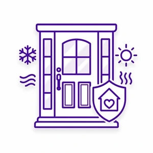 ProVia entry door energy efficiency comfort icon for Morris County NJ homeowners