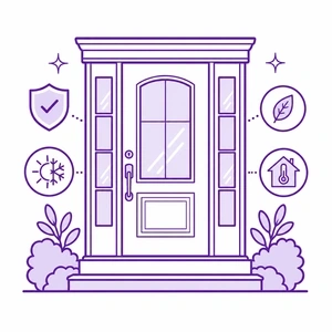 ProVia entry door service icon for durability energy efficiency and curb appeal