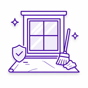 ProVia window cleanup and property protection icon for Morris County NJ homeowners