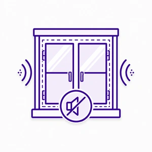 Reduced outside noise icon for professionally installed windows in Morris County NJ