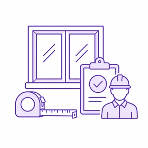 Custom measurements verified by project manager icon for replacement windows