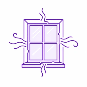 Drafts and energy loss icon for replacement windows in Morris County NJ