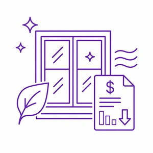 Replacement window energy efficiency icon for lower utility bills in Morris County NJ
