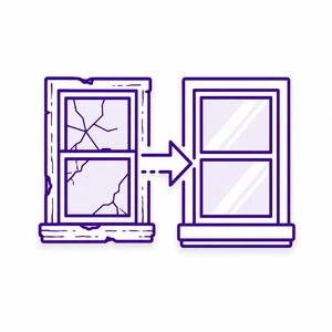 Replacement window installation icon for existing homes in Morris County NJ
