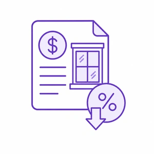 Low APR financing options icon for replacement windows by Morris County Roofing