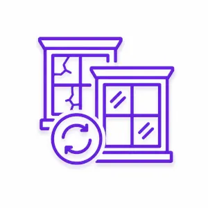 Replacement windows upgrade icon showing old window replaced with new window in Morris County NJ