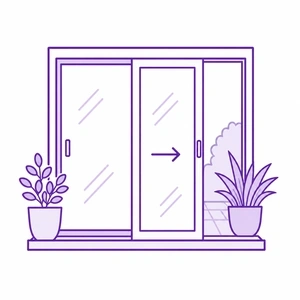 Sliding glass patio doors icon by Morris County Roofing