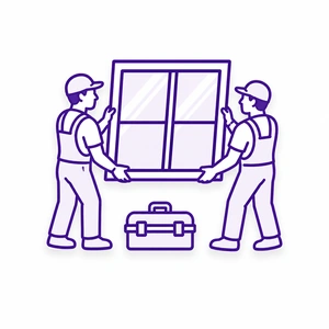 Specialized window installation crew icon for Morris County NJ residential projects