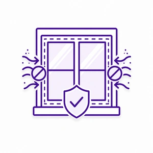 Window draft and air leak prevention icon for professional installation in Morris County NJ