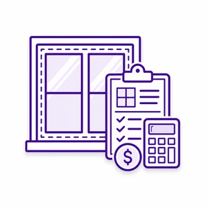 Window installation financing and free estimate icon for Morris County NJ homeowners