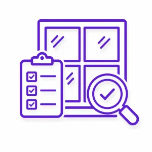 Window quality assurance inspection icon for Morris County NJ home improvement services