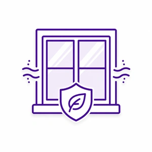 Window warranty and energy efficiency shield icon for Morris County NJ homeowners